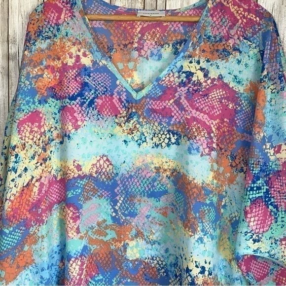 Adrienne Oversized Sheer Snake Print Blouse - Picture 3 of 5